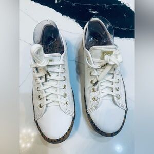 Keds White Sneakers with Leopard Print Sole